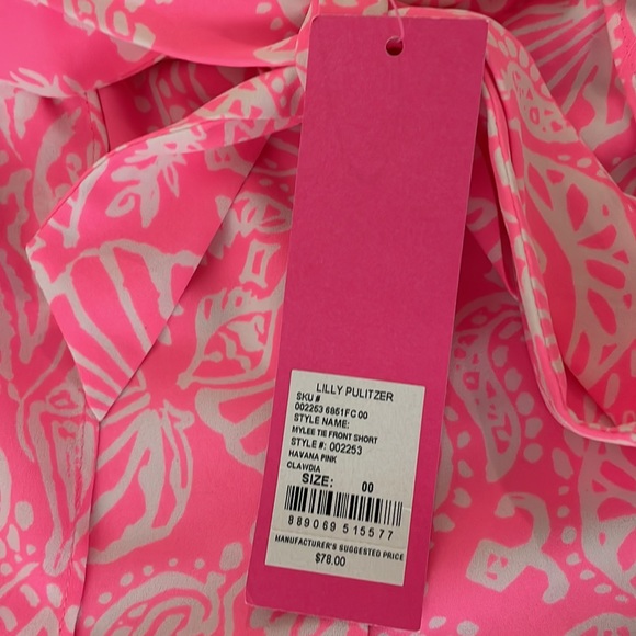 NWT Lilly Pulitzer Tie Waist Shorts size 00 - Picture 3 of 4